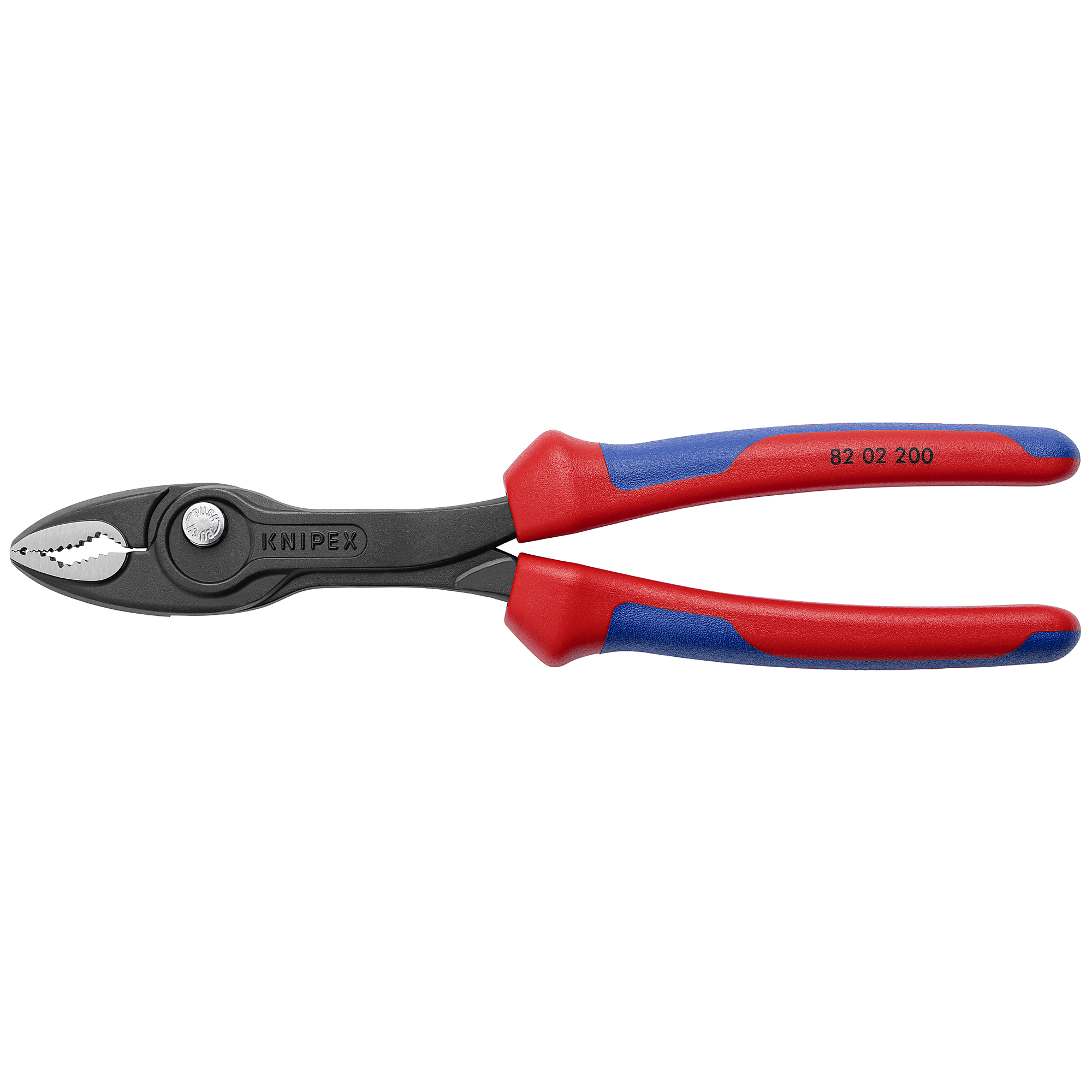 KNIPEX TwinGrip Pliers - 8in., Comfort Grip, Steel, 0.875in. Jaw Capacity, Model# 82 02 200